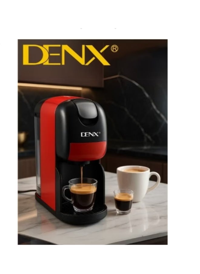 Denx DX3416 3-in-1 Multi-Capsule Coffee Machine - 20 Bar Pressure, 1400 Watts, 1 Liter Capacity, Automatic Shut-Off, 1-Minute Brewing, Compatible with Multi-Capsules - Image 2