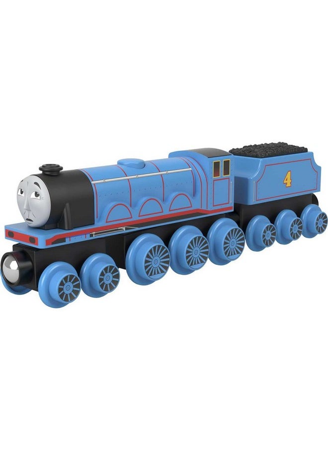 THOMAS & FRIENDS Thomas & Friends Wooden Railway, Gordon Toy Train, Push-Along Engine and Coal Car for Kids Ages 2 and Up  - Image 1
