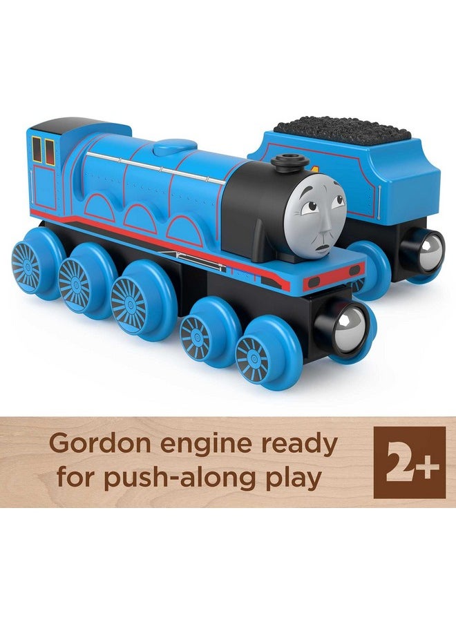 THOMAS & FRIENDS Thomas & Friends Wooden Railway, Gordon Toy Train, Push-Along Engine and Coal Car for Kids Ages 2 and Up  - Image 2
