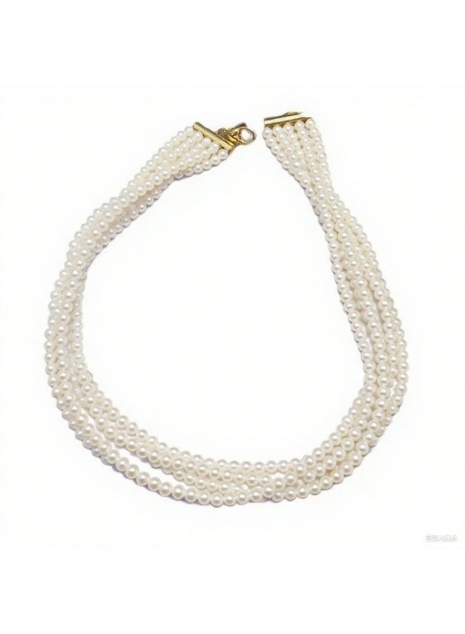 LumiArk Elegant Multi - Strand White Pearl Necklace - Image 2