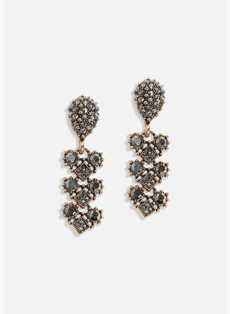 SOHI Gold Plated Designer Stone Party Wear Necklace and Earring Set For Women