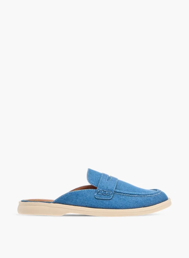 Womens Solid Slip-On Mules