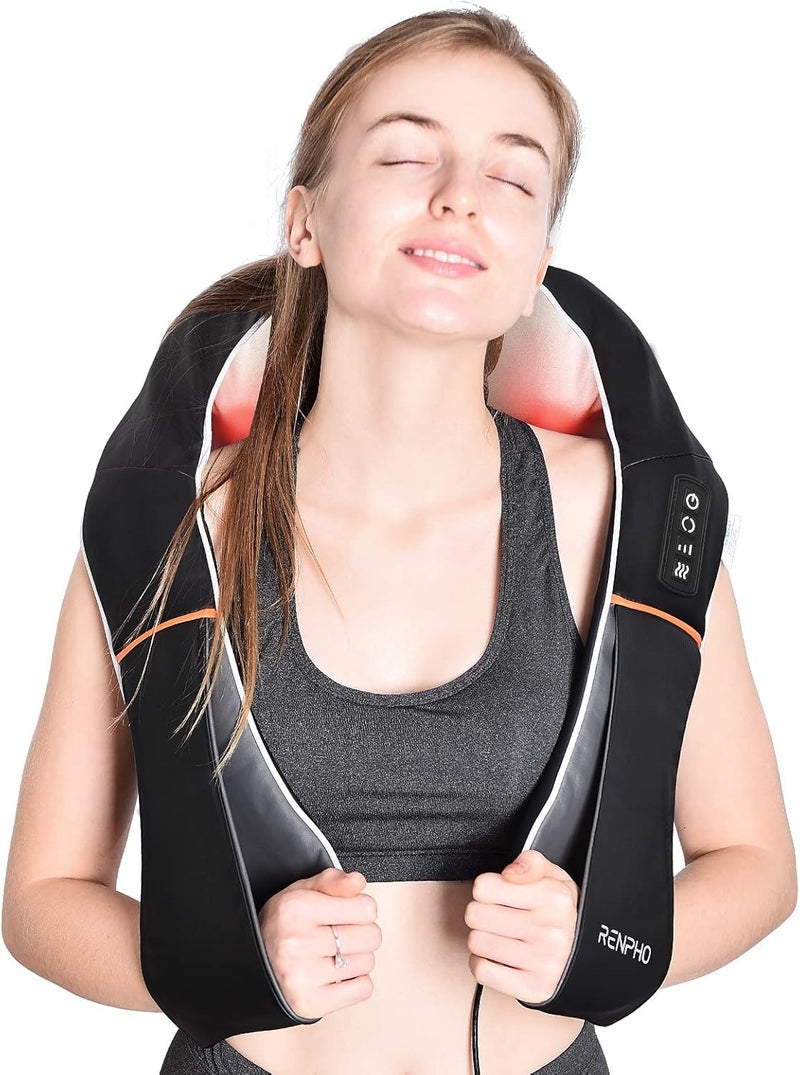 RENPHO Neck Massager with Heat, Shiatsu Shoulder Massager with Electric Deep Tissue Kneading Massage, Back, Leg, Foot, Arm, Full Body, Muscles, for Home, Car, Office - Image 1