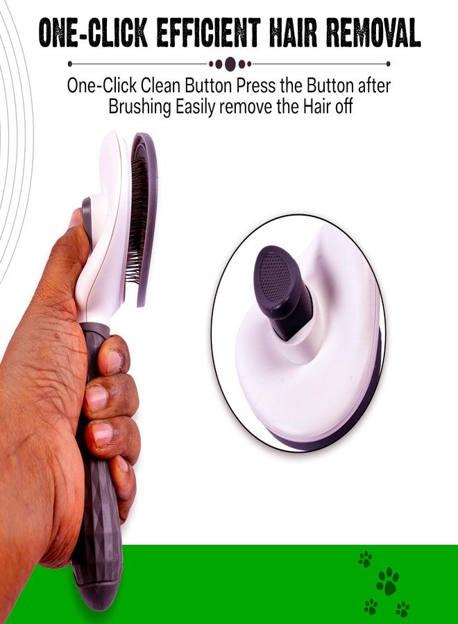 فرشاة إزالة الشعر ذاتية التنظيف من عادل للكلاب والقطط والأرانب - فرشاة للعناية بالحيوانات الأليفة لإزالة الشعر المتساقط بكفاءة - فرشاة للكلاب | فرشاة للقطط، أداة تدليك للحيوانات الأليفة ذات الشعر القصير والطويل (أسود) - Image 3