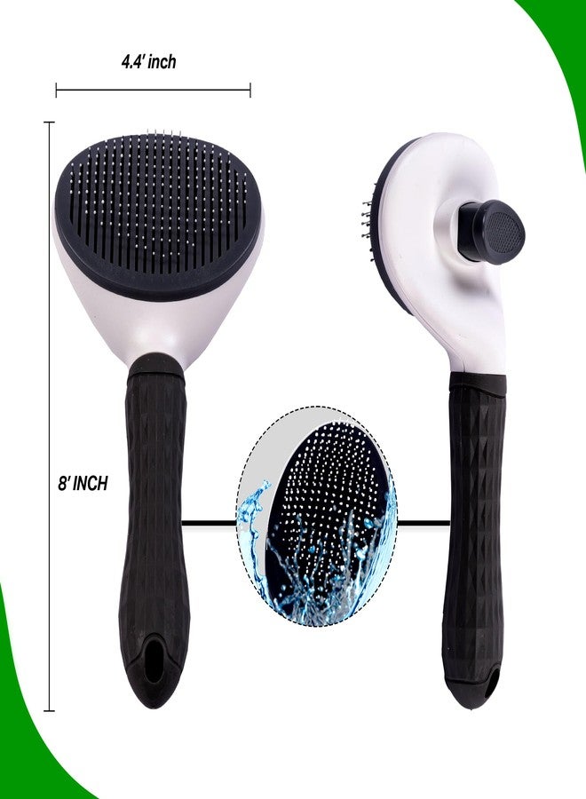 فرشاة إزالة الشعر ذاتية التنظيف من عادل للكلاب والقطط والأرانب - فرشاة للعناية بالحيوانات الأليفة لإزالة الشعر المتساقط بكفاءة - فرشاة للكلاب | فرشاة للقطط، أداة تدليك للحيوانات الأليفة ذات الشعر القصير والطويل (أسود) - Image 5