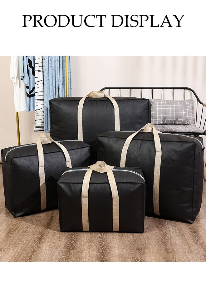 DUNISO 4 Pack Moving Storage Bag with Zipper, Large Capacity Multipurpose Clothes Organizing Storage Bag with Strong Handles, Folding Blanket Storage Bag for Bedroom Closet, Wardrobe, Dormitory, Cargo Carrying, Quilt Storage(4 Different Sizes) - Image 5