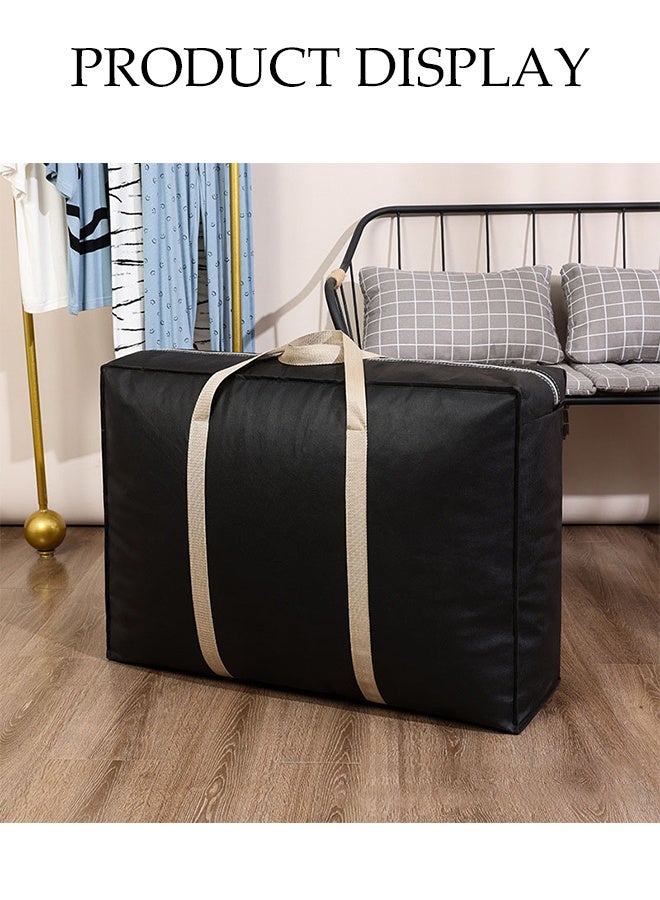DUNISO 4 Pack Moving Storage Bag with Zipper, Large Capacity Multipurpose Clothes Organizing Storage Bag with Strong Handles, Folding Blanket Storage Bag for Bedroom Closet, Wardrobe, Dormitory, Cargo Carrying, Quilt Storage(4 Different Sizes) - Image 4