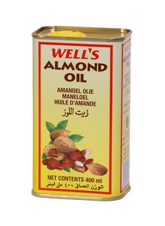 Wells 100% Pure Almond Oil Packed And Imported From Spain 400Ml | Sweet Almond Oil For Body, Skin & Hair | Helps Enhance Memory | For New Born Baby Massage | Beauty & Skin Massage