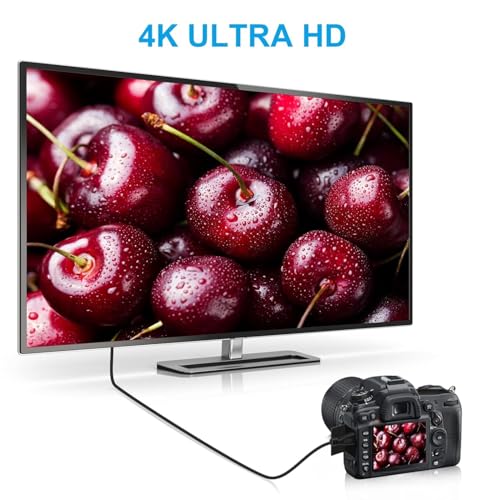 COOLCOLD كابل COOLCOLD Mini HDMI إلى HDMI | (5 متر/16 قدم) كابل HDMI عالي السرعة 4K، (ليس MICRO USB/MICRO HDMI) | ذكر إلى ذكر | متوافق مع الشاشة، الجهاز اللوحي، الكمبيوتر المحمول، التلفزيون، جهاز العرض، HDTV، DSLR، أسود - Image 5