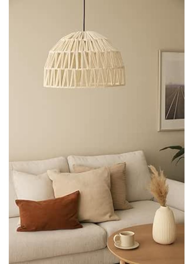 Makank Shop Yndd 2 Pieces Rattan Pendant Lamp, Boho Vintage Ceiling Light, Rustic E27 Retro Chandelier Lights, Hand-Woven Rope Lampshade Dining Room Lighting For Bedroom Living Room Hallway Kitchen Ø: 30 Cm