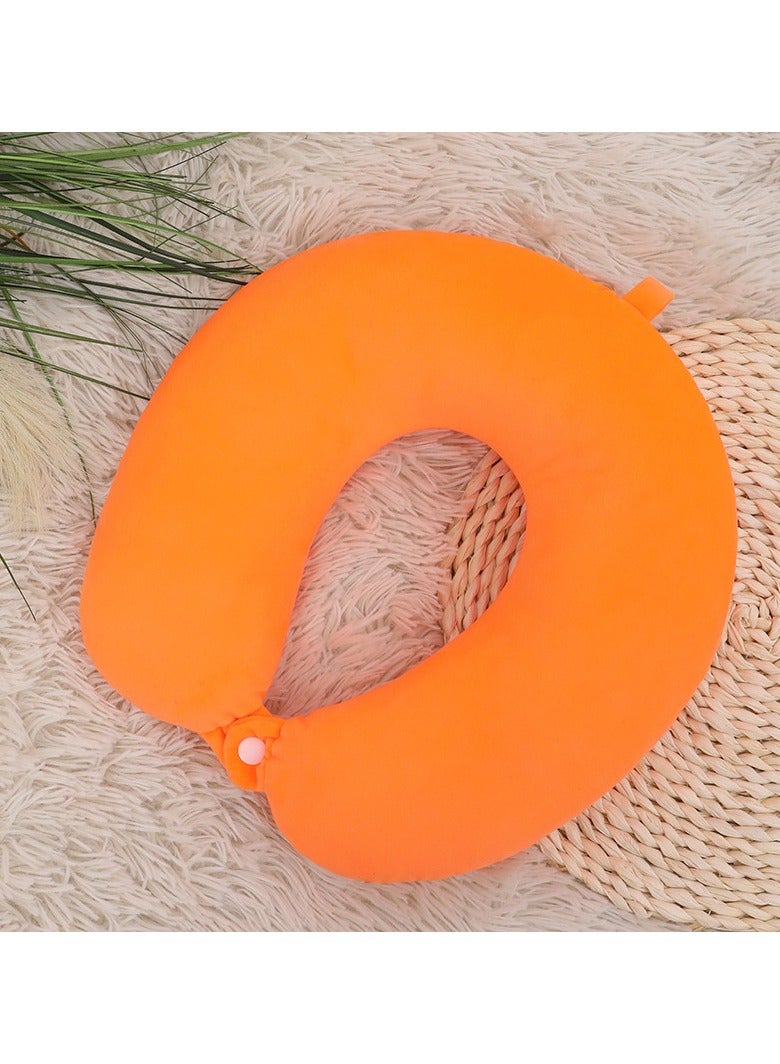 إسكدنيا Travel Pillow,Neck Pillow for Traveling U Shaped Memory Foam Orange Portable Headrest Sleep Airplane Travel Neck Pillow for Flight,Car u0026 Home,Office (Orange） - Image 5