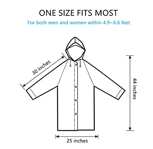 YUNLOVXEE Rain Ponchos for Adults Reusable, 2 Pack Raincoat for Women Men, Waterproof Rain Coat Gear with Hood Drawstring (US, Alpha, One Size, Regular, Regular, Yellow+Purple) - Image 2