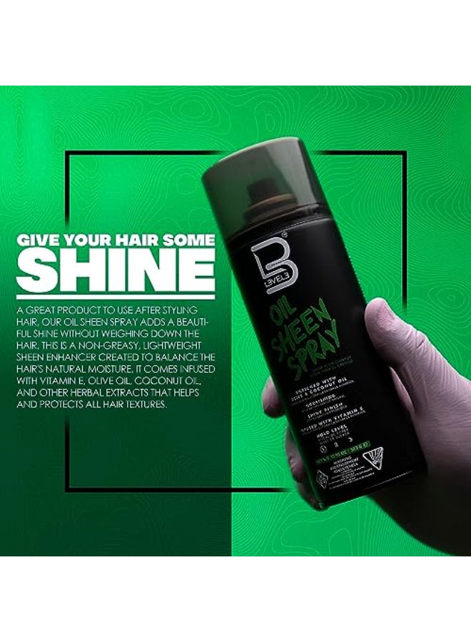L3 Level 3 Oil Sheen Spray Adds Shine to Hair After Styling Infused with Vitamin E Olive and Coconut Oil and Herbal Extracts - Image 3