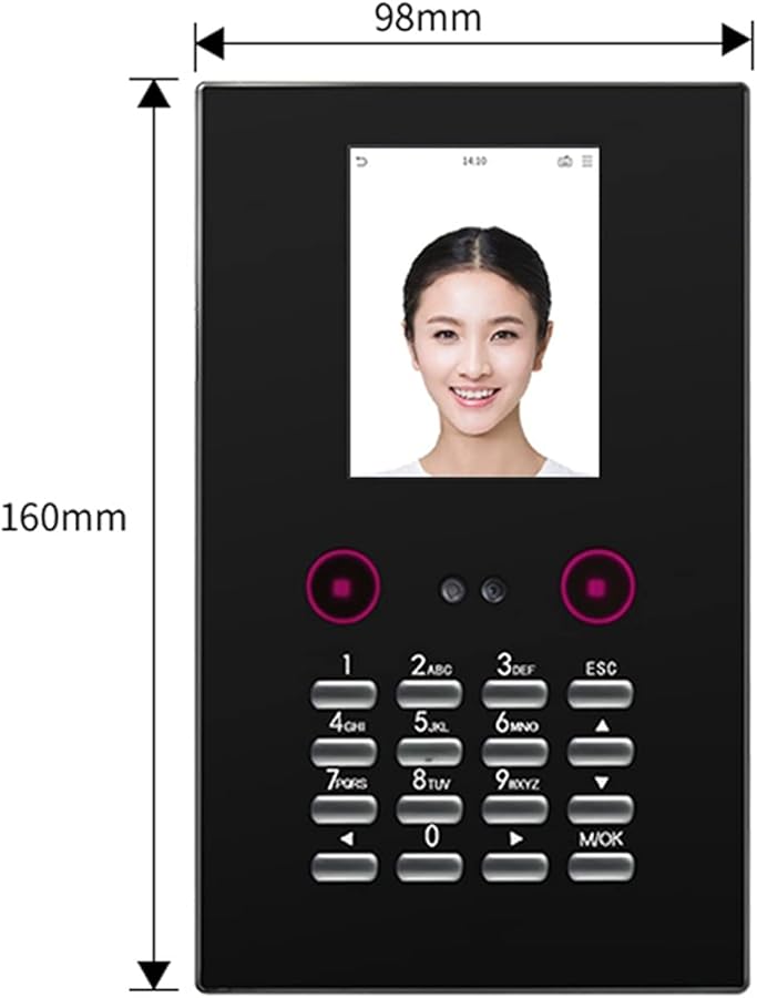 Biometric Face Attendance Machine USB Time Clock Employee Recorder System - Image 1