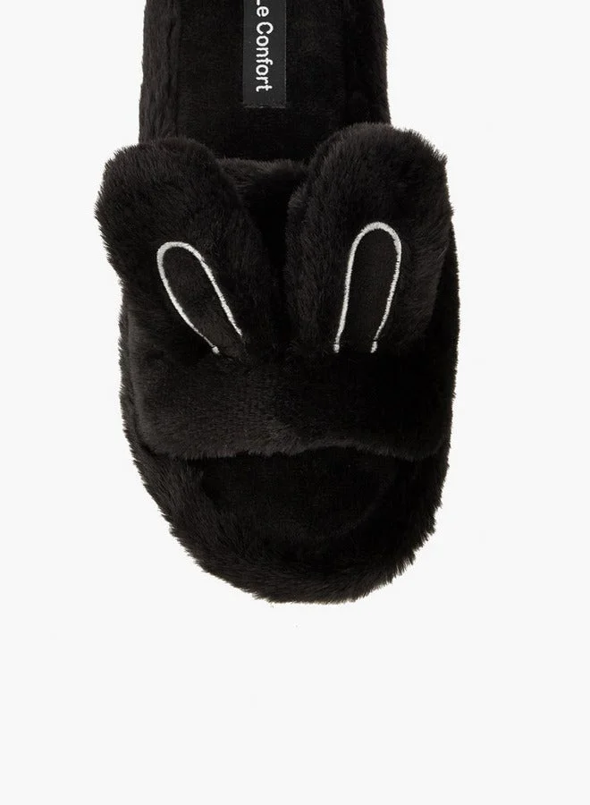 Le Confort Black Women Bunny Ear Bedroom Slides for Women | Best Price UAE