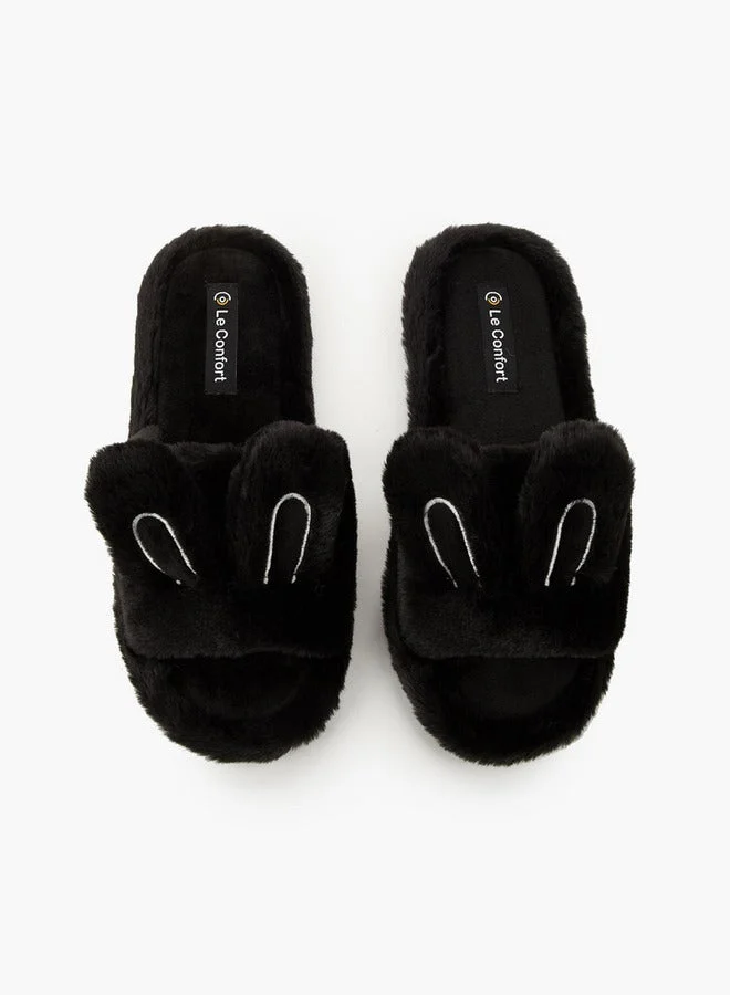 Le Confort Black Women Bunny Ear Bedroom Slides for Women | Best Price UAE