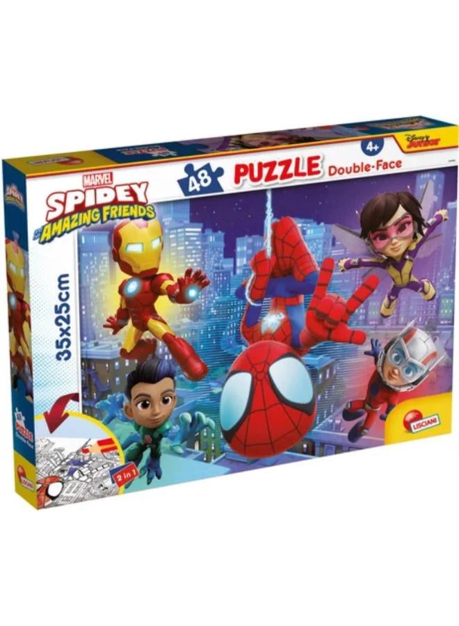 Lisciani Marvel Spidey Double-Face Puzzle - 48 Pieces - Image 1