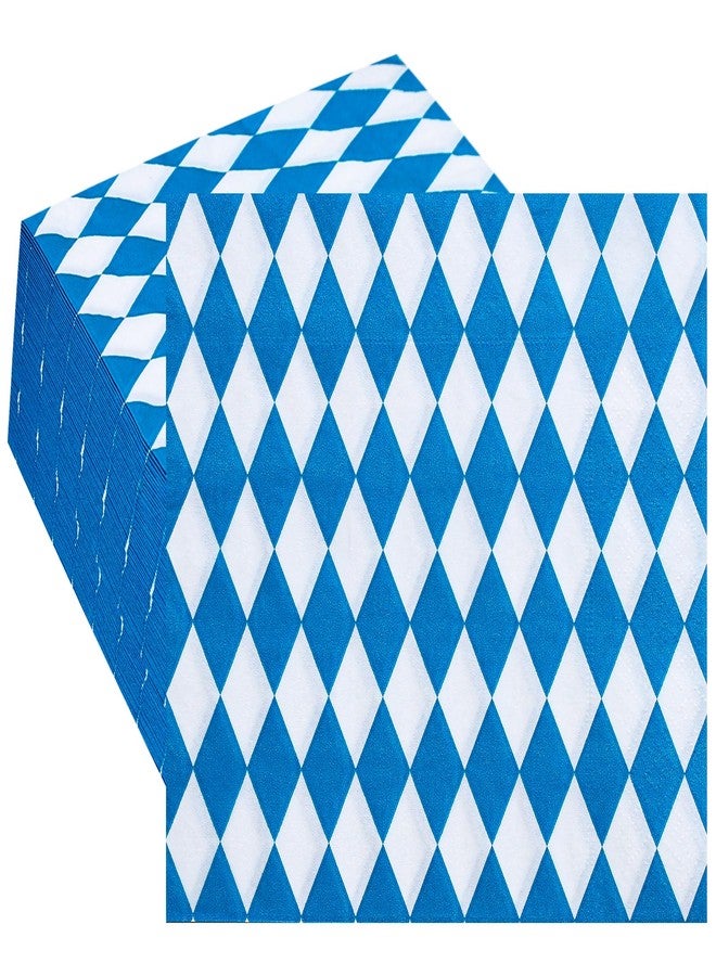 Whaline 200Pcs Oktoberfest Napkin Blue White Plaids Luncheon Napkin Disposable Paper Napkins for Oktoberfest Festival Party Supplies Table Decor - Image 1