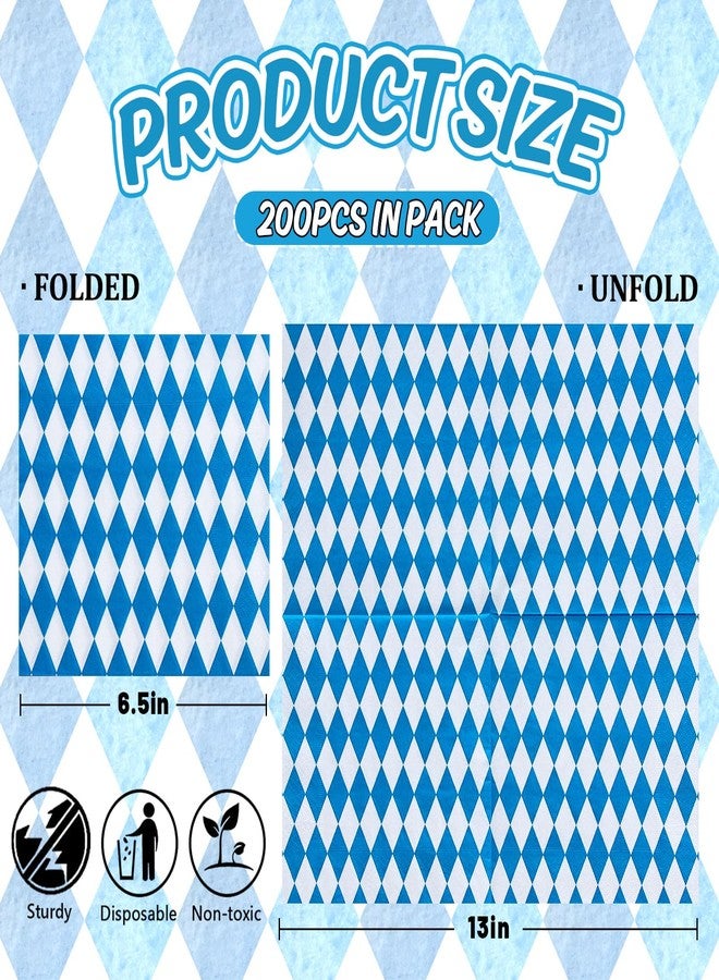 Whaline 200Pcs Oktoberfest Napkin Blue White Plaids Luncheon Napkin Disposable Paper Napkins for Oktoberfest Festival Party Supplies Table Decor - Image 2