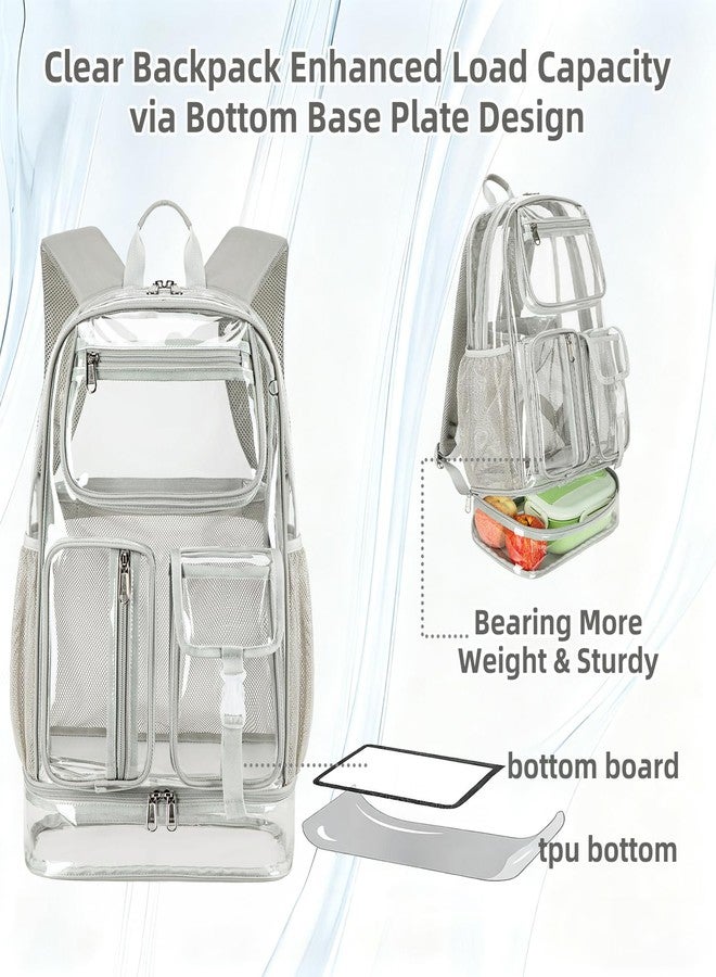 Cusangel Heavy Duty Clear Backpack,16.5 x12 x5inch TPU Large Capacity See Through Backpack for Sport Events,Travel, Upgrad Grey-xl, Large, See Through Backpack - Image 5