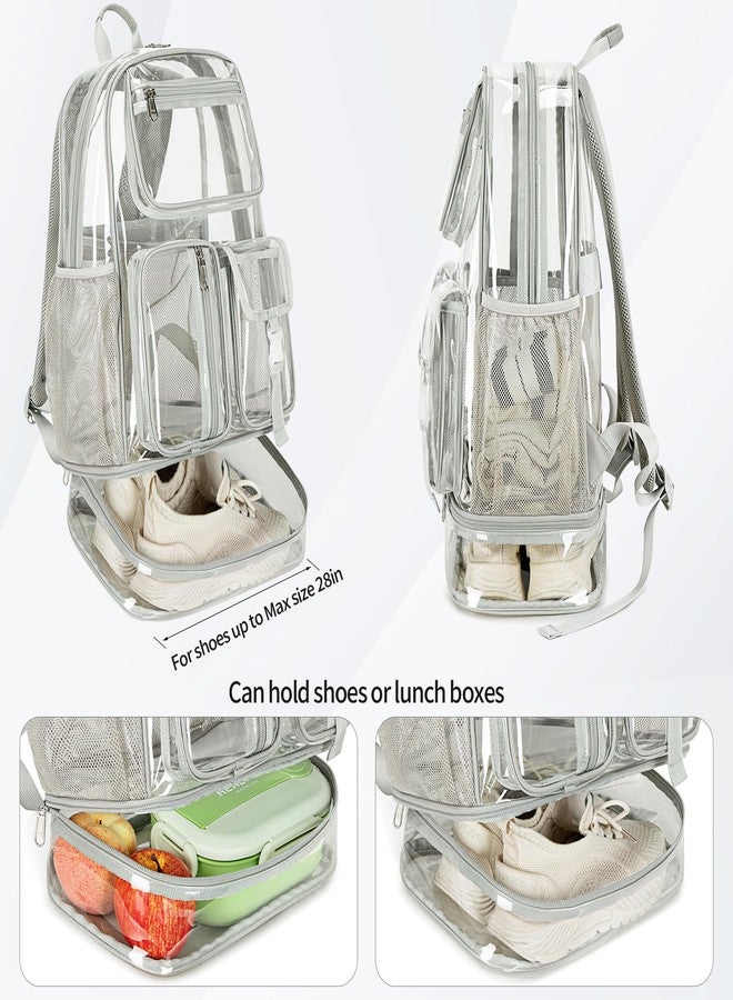 Cusangel Heavy Duty Clear Backpack,16.5 x12 x5inch TPU Large Capacity See Through Backpack for Sport Events,Travel, Upgrad Grey-xl, Large, See Through Backpack - Image 3