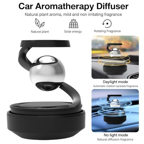 KANISYA Plastic Solar Car Air Freshener - Rotating Dashboard Perfume Diffuser for Auto Aroma, Long-Lasting Scent, Eco-Friendly, Solar-Powered Aromatherapy - Decoration for Car Interior - Image 3