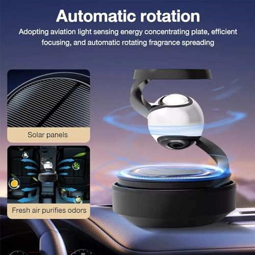 KANISYA Plastic Solar Car Air Freshener - Rotating Dashboard Perfume Diffuser for Auto Aroma, Long-Lasting Scent, Eco-Friendly, Solar-Powered Aromatherapy - Decoration for Car Interior - Image 5
