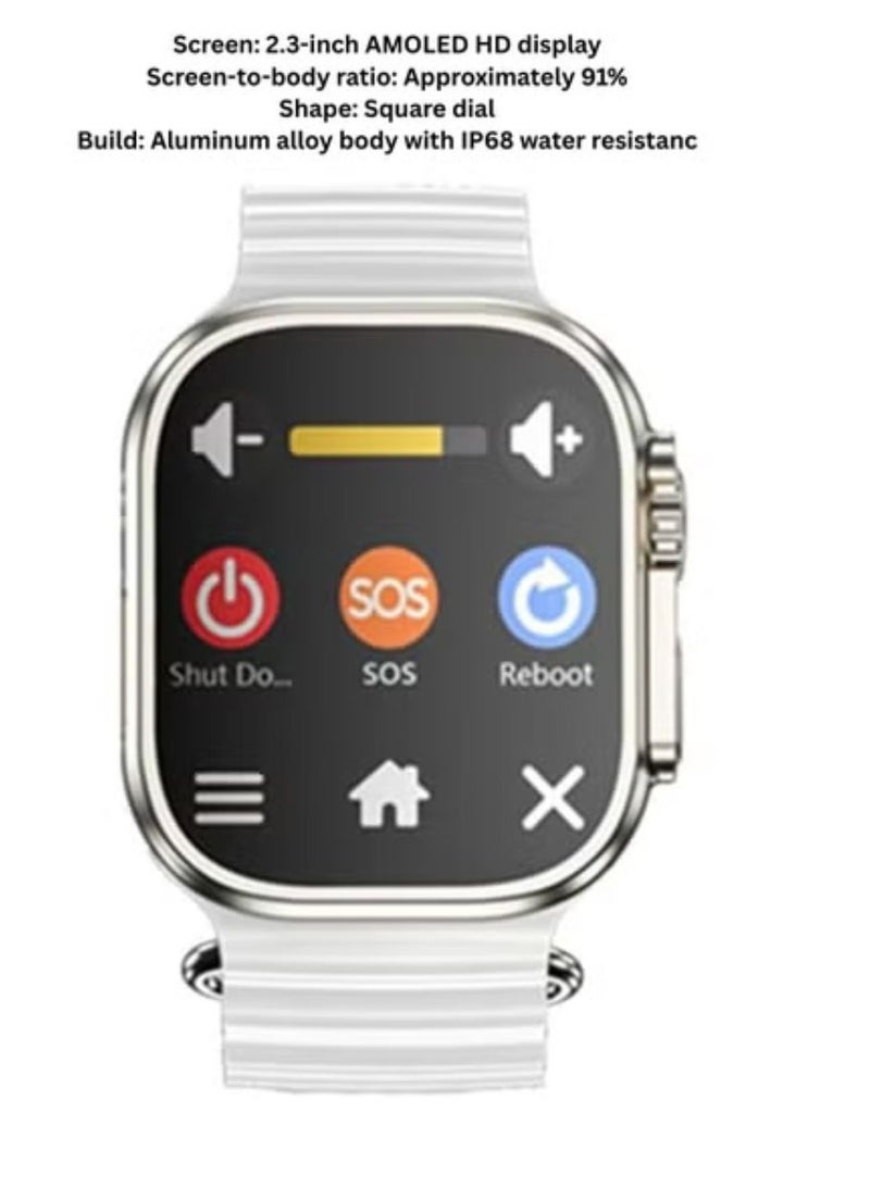 Modio U91 Max 2.3" AMOLED Smartwatch Silver with 4 Interchangeable Straps – Fitness Tracker, Heart Rate & SpO₂ Monitor, Android & iOS Compatible - Image 5