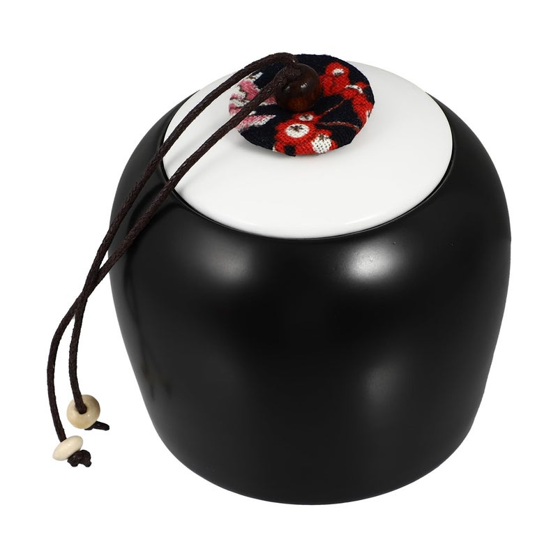 Matte Black Ceramic Tea Storage Canister With Seal Lid For Loose Leaf Tea - Image 2