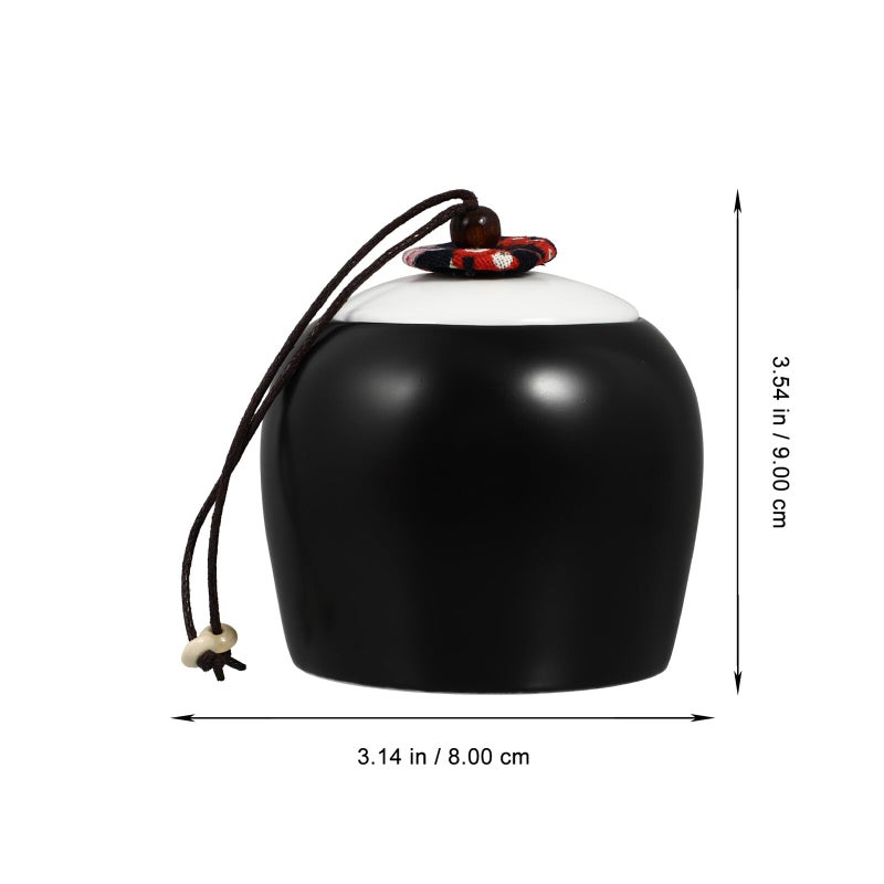 Matte Black Ceramic Tea Storage Canister With Seal Lid For Loose Leaf Tea - Image 3