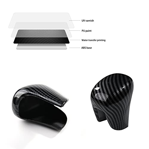 Thenice غطاء مقبض نقل الحركة Thenice لنقل الحركة الأوتوماتيكي CVT تغيير عصا الديكور متوافق مع هوندا سيفيك 2022-2025، CRV/HR-V 2023-2025، أكورد 2018-2025 - حبيبات ألياف الكربون - Image 2