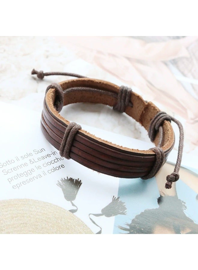 Goolsky Unisex Retro Braided Cowhide Bracelet - Minimalist Personalized Couples' Wristband - Image 5