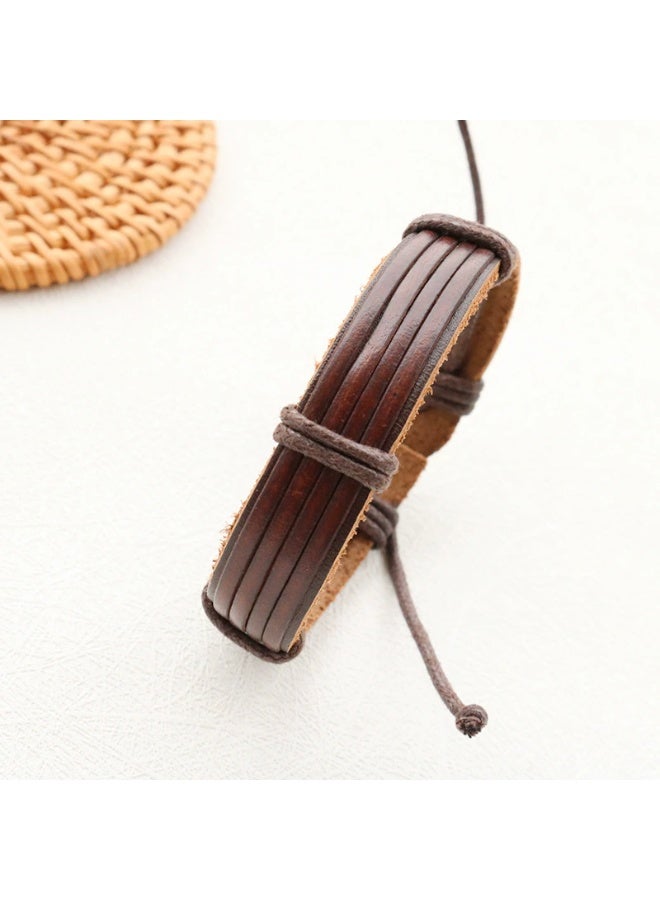 Goolsky Unisex Retro Braided Cowhide Bracelet - Minimalist Personalized Couples' Wristband - Image 4