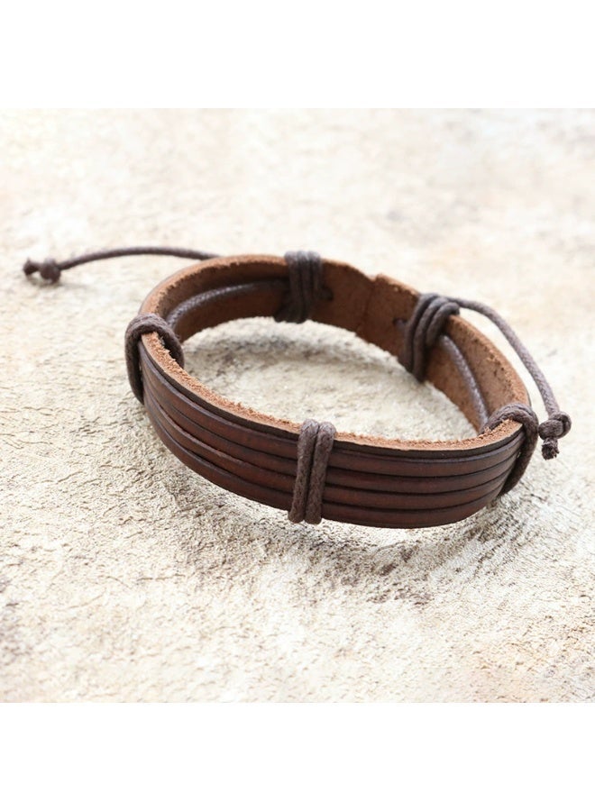 Goolsky Unisex Retro Braided Cowhide Bracelet - Minimalist Personalized Couples' Wristband - Image 3