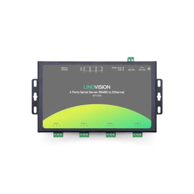محول RS485 إلى Ethernet صناعي لتطبيقات بوابة Modbus RTU/TCP، غلاف معدني، أسود، دعم حوسبة الحافة، قابل للتركيب على الحائط/السكك الحديدية - Image 1