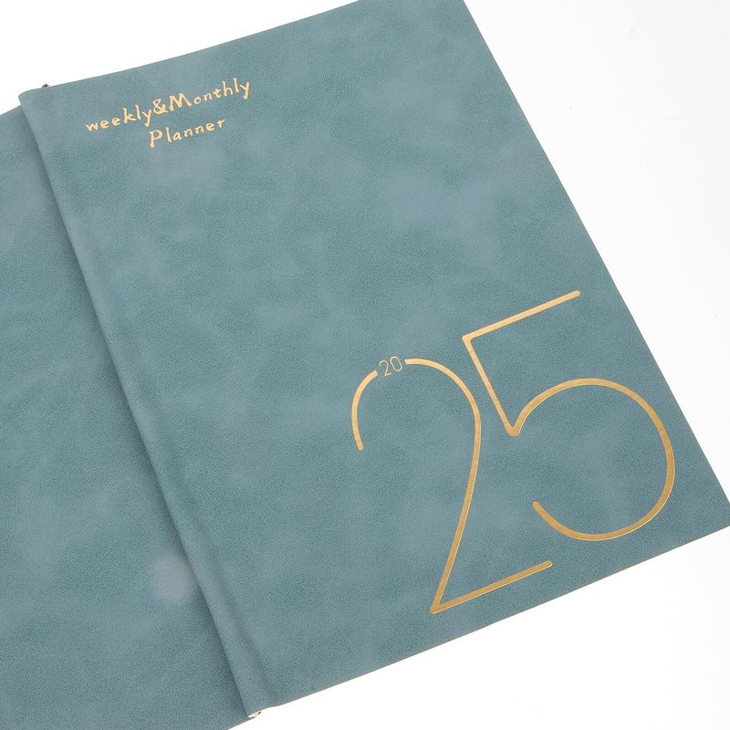 Blue Academic Planner Notebook Hardcover Organizer with Monthly Weekly Agendas - Image 4