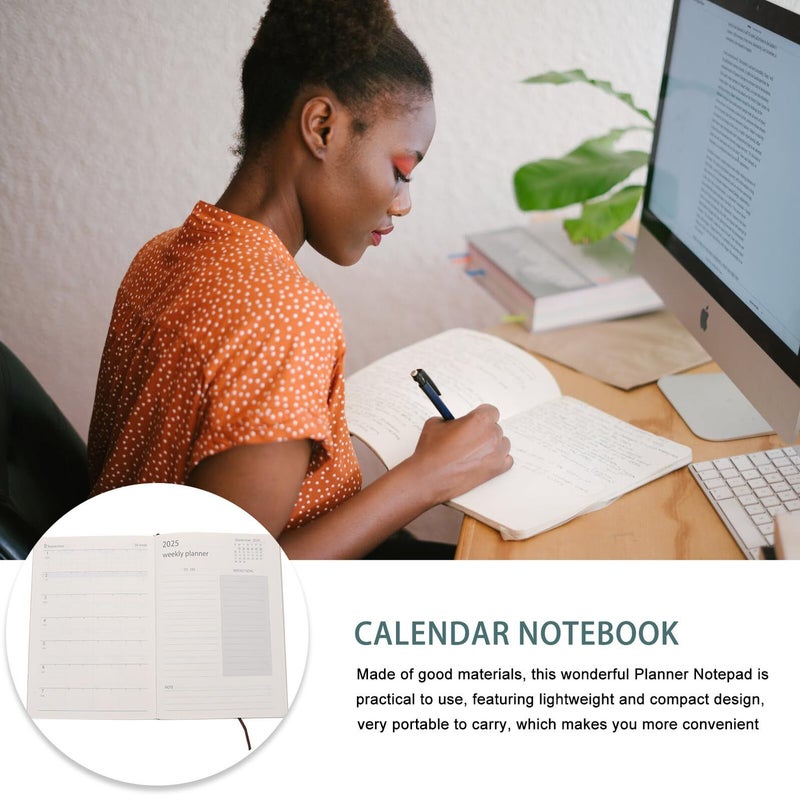 Blue Academic Planner Notebook Hardcover Organizer with Monthly Weekly Agendas - Image 3
