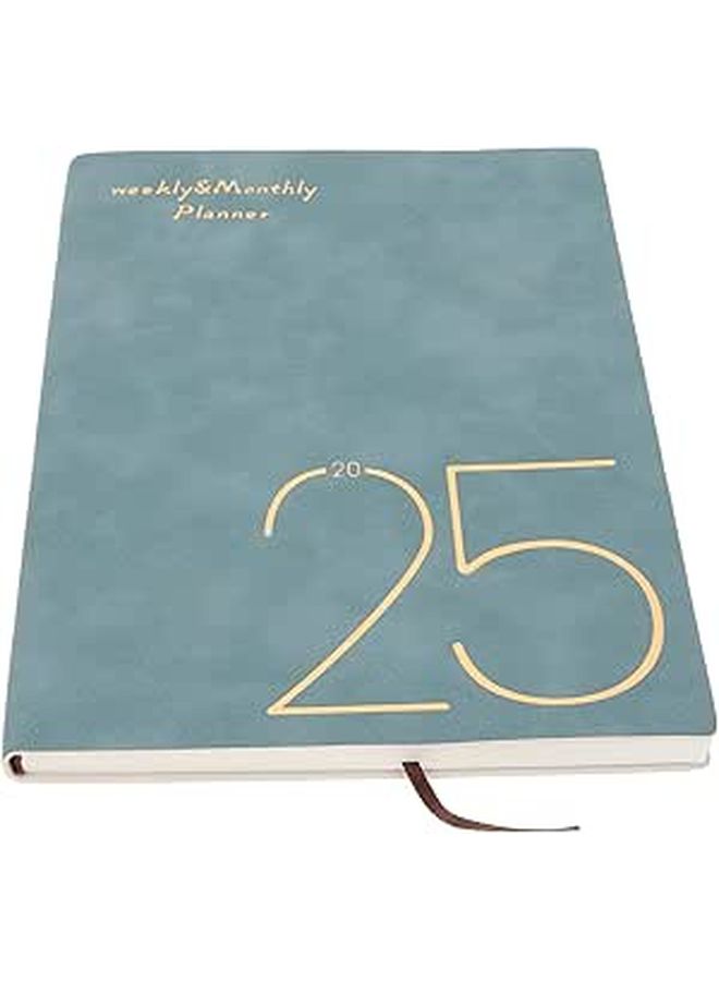Blue Academic Planner Notebook Hardcover Organizer with Monthly Weekly Agendas - Image 1