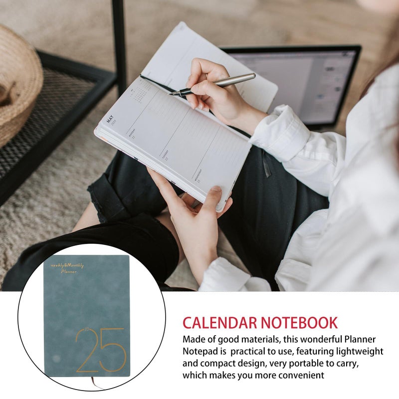 Blue Academic Planner Notebook Hardcover Organizer with Monthly Weekly Agendas - Image 5