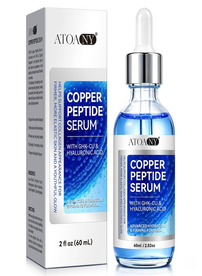 ATOANY Copper Peptides Serum for Face with GHK-Cu Peptide & Hyaluronic Acid - Anti-Aging Facial Serum for Sensitive Skin & Mature Skin - Hydrates and Moisturizes, Firms Skin, Reduces Fine Lines - 2.02 Fl Oz - Image 1
