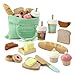 Frogprin 17 PCS Wooden Bakery Toy Food Playset for Kids Pretend Picnic Play Food for Toddlers 3 Play Kitchen Accessories with Shopping Bag Cutting Food Toys Gift for Girls Boys and Girls - Image 2