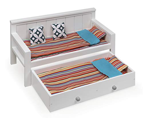 Badger Basket Sofa Daybed with Trundle for 18Inch Dolls  Complete Bedding Set for Imaginative Play  Sleepovers - Image 1