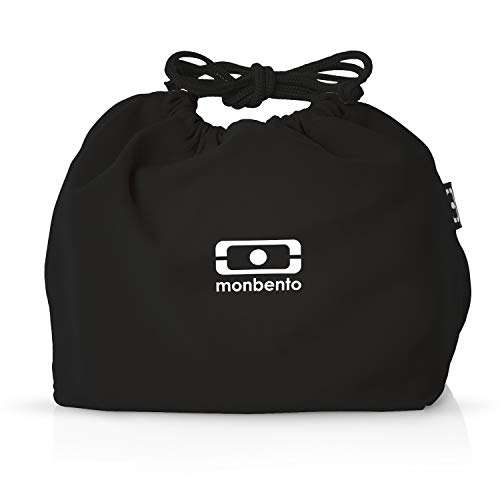 monbento - Lunch Bag MB Pochette M Onyx - Polyester Lunch Tote - For Work Lunch Packing - Can Contain a Bento Box MB Original or MB Tresor - Black - Image 1