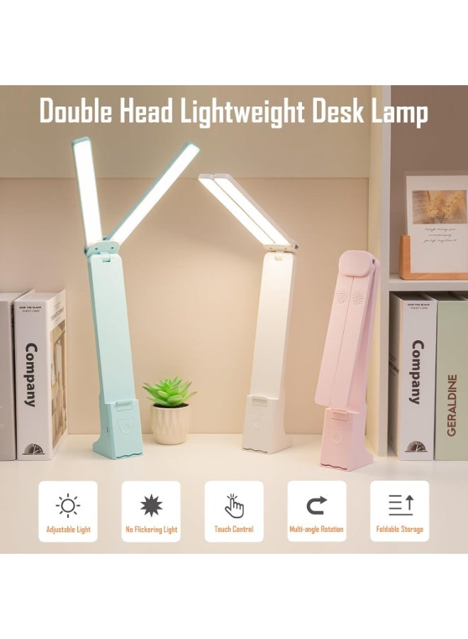 مصباح مكتب LED ذكي برأس مزدوج قابل للطي - 3 أوضاع إضاءة لحماية العين أباجورة مكتبية متطورة للمذاكرة، القراءة، والعمل - Image 4