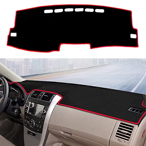 YOFAMO Car Dashboard Cover Custom Compatible with Toyota Corolla 2007 2008 2009 2010 2011 2012 2013 Anti-Skid Dashboard Mat Center Console Protector Cover Mat Sunshield Cover Mat(Red Edge) - Image 1