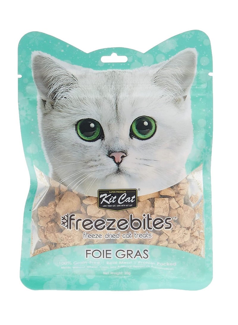 Kit Cat مكافآت القطط المجففة المجمدة من كبد البط من فريز بايتس، 20 جرام