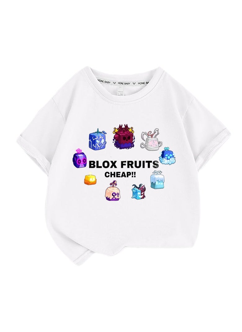 Generic - Blox Fruits Unisex Short Sleeve Stylish Top TShirt Tee for Boys Girls Kid Children - Image 1
