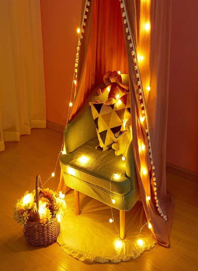 LOAOL Bed Canopy with Pom Pom for Kids Crib Baby Girl Netting Cover Canopy Crib Curtain Reading Nook Hanging Tent Nursery Play Game Castle Room Decoration (Pink) - Image 4