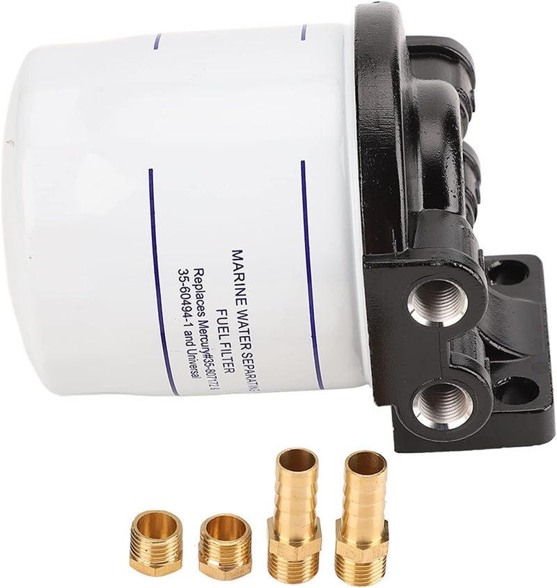 Oil Water Separator Fuel Filter 18-7983 - 1, Compatible Replacement for Quicksilver and OMC Outboard Engine Motor, Stainless Steel and Brass Construction with Multi - Layer Filtr - Image 1