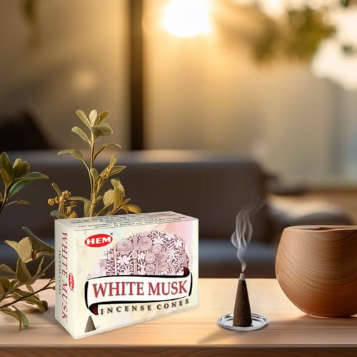 Hem White Musk Incense Cones – Case of 12 Boxes (10 Cones Each) | Soft Musky Aroma for Calmness, Purification & Positivity | Natural Handcrafted Cones for Meditation, Relaxation & Home Fragrance - Image 3